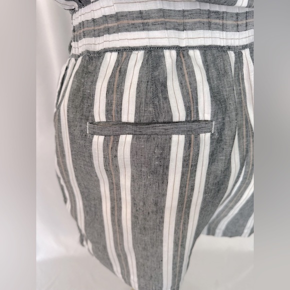 Banana Republic Striped Romper Tie Waist Short Sleeve (705) - Picture 8 of 13